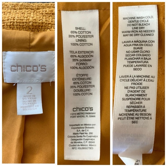 Chico's Mustard Twill Light Coat. - Picture 16 of 16